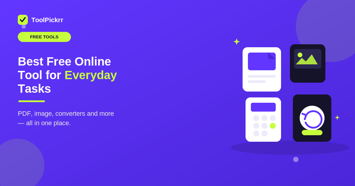 Best free online tool for everyday tasks with ToolPickrr