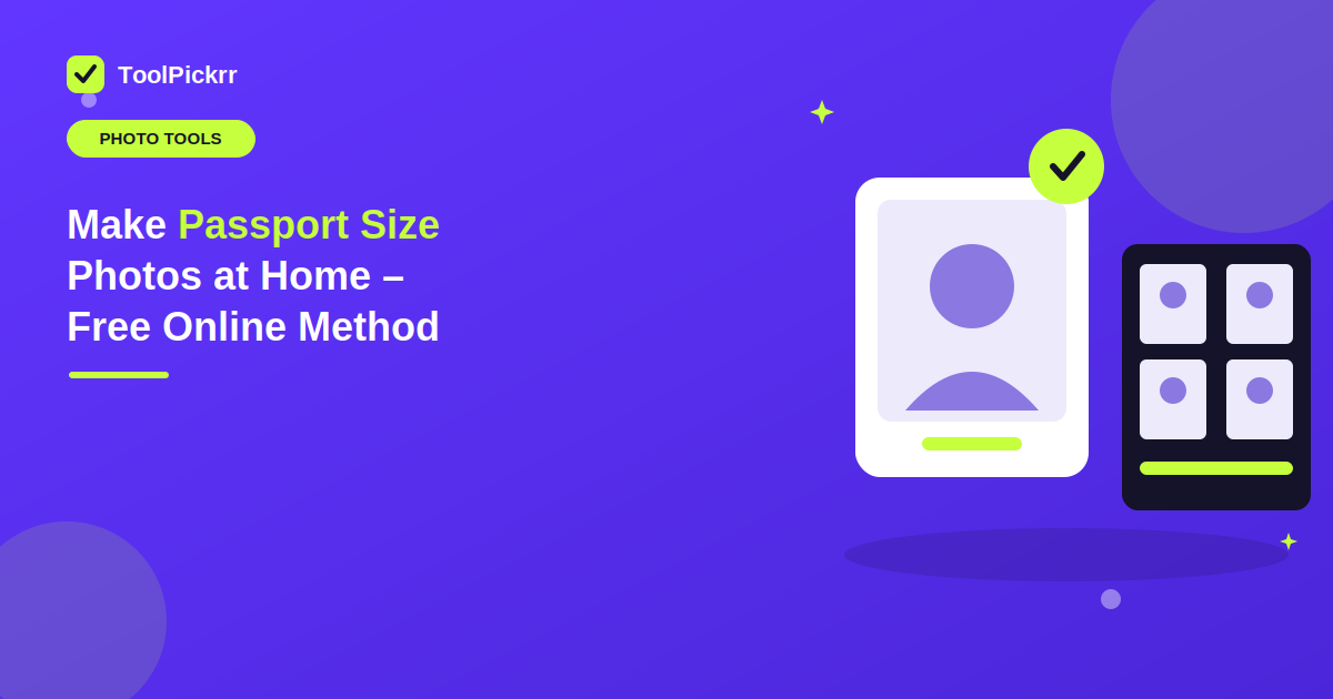 Make passport size photo at home with a free online tool from ToolPickrr