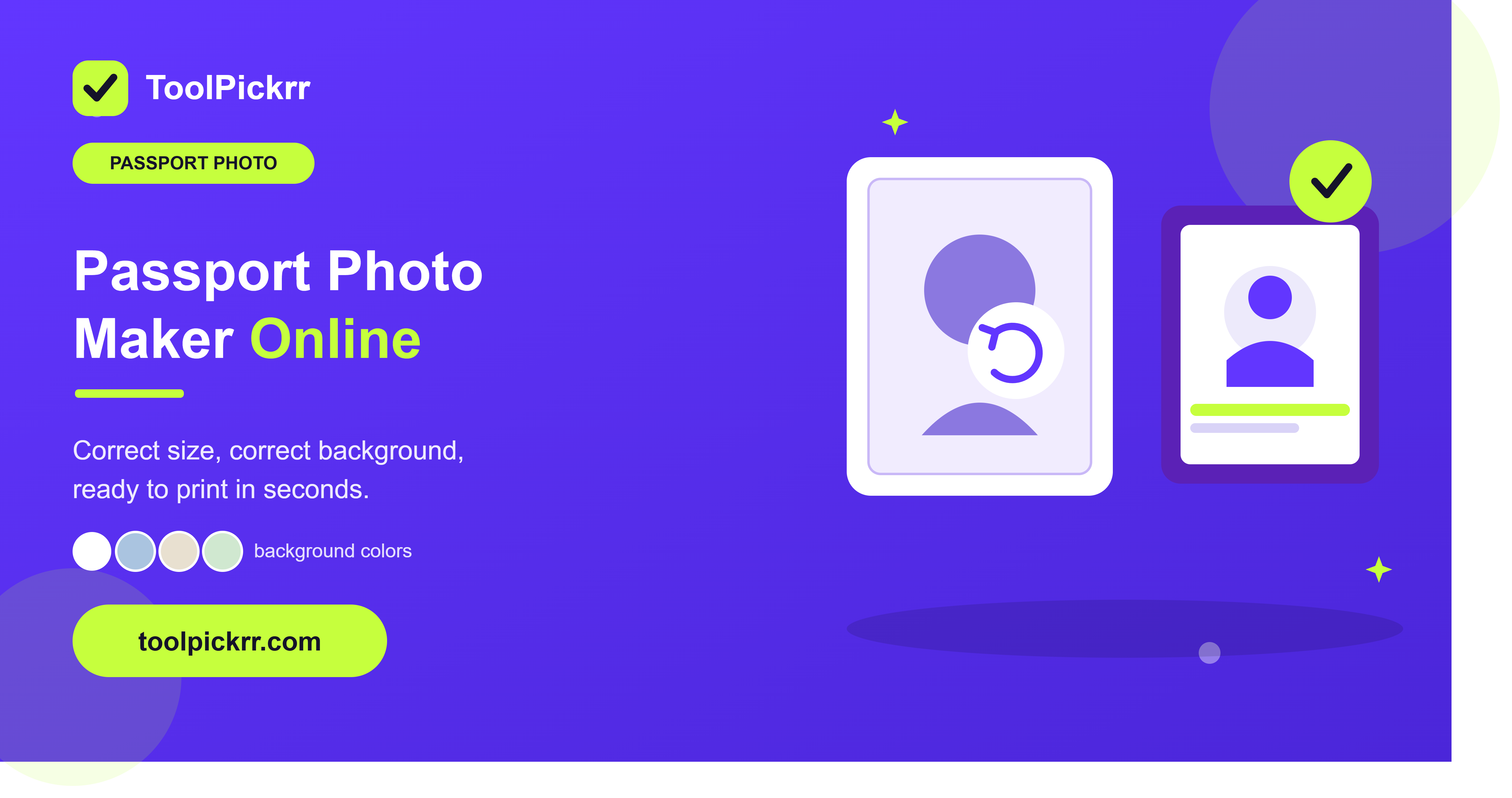 How to make a passport size photo online for free with ToolPickrr